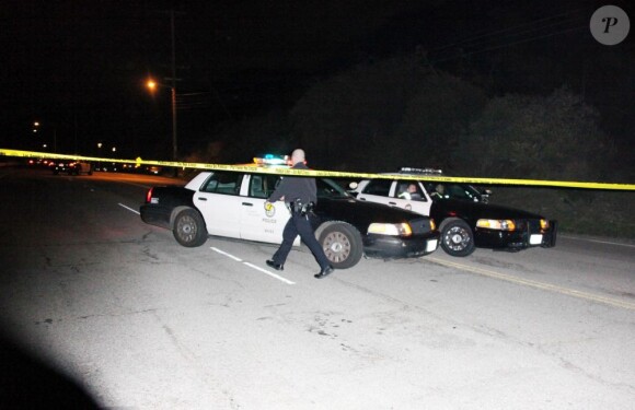 Photo de l'accident dont a été victime le photographe Chris Guerra en poursuivant Justin Bieber dans la nuit du 31 décembre 2012 à Los Angeles.