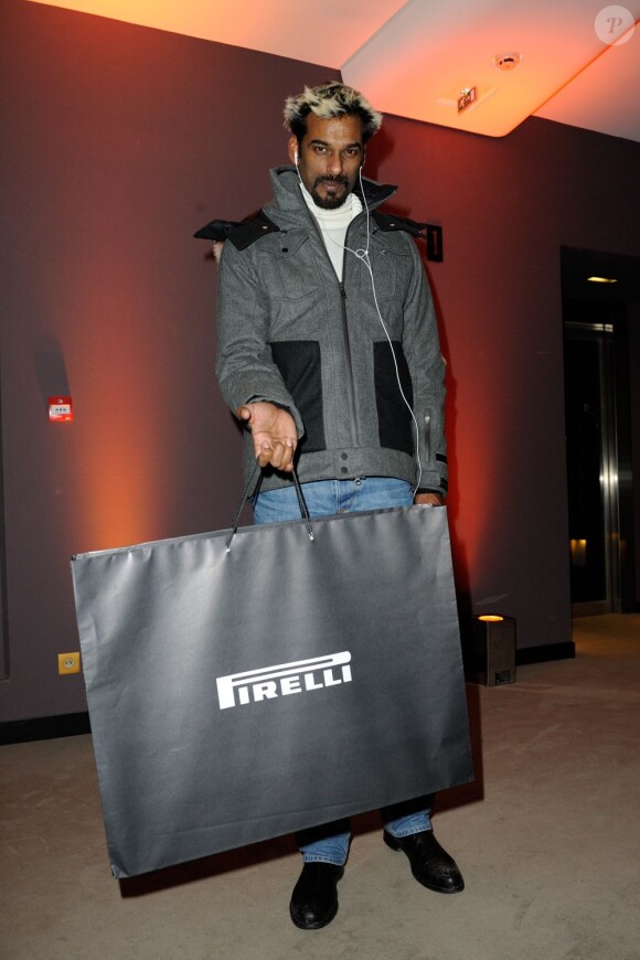 L'ex-mannequin Satya Oblette à la soirée Pirelli organisée à Paris le 10 janvier 2013