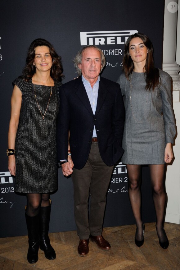 Jacques Laffite entouré de son épouse et sa fille pour la soirée Pirelli à Paris le 10 janvier 2013