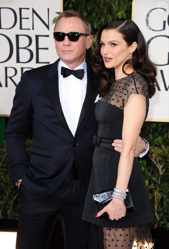 Daniel Craig et son épouse Rachel Weisz lors des Golden Globes le 13 janiver 2013