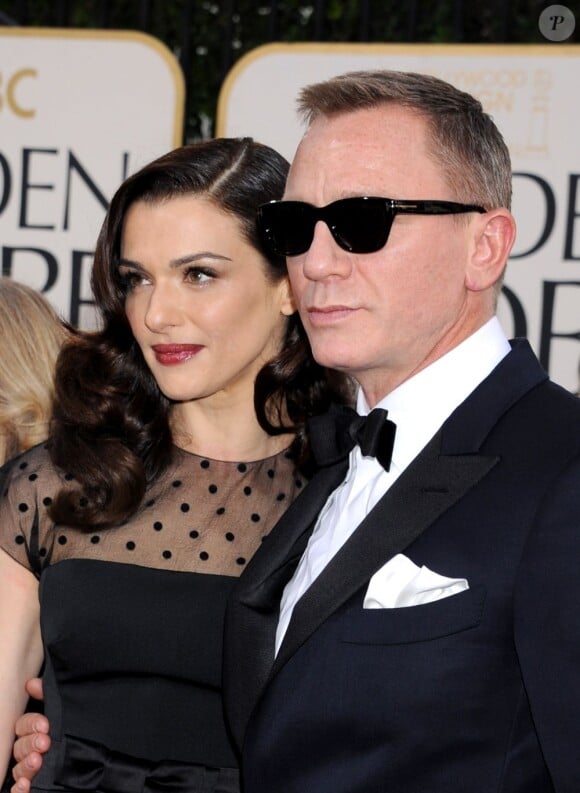 Rachel Weisz et son mari Daniel Craig lors des Golden Globes le 13 janiver 2013