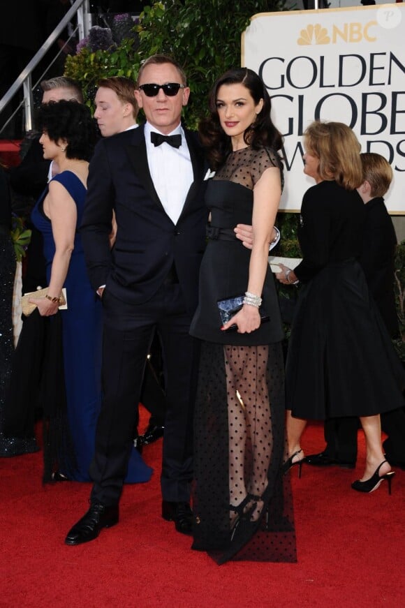 Daniel Craig et sa femme Rachel Weisz lors des Golden Globes le 13 janiver 2013