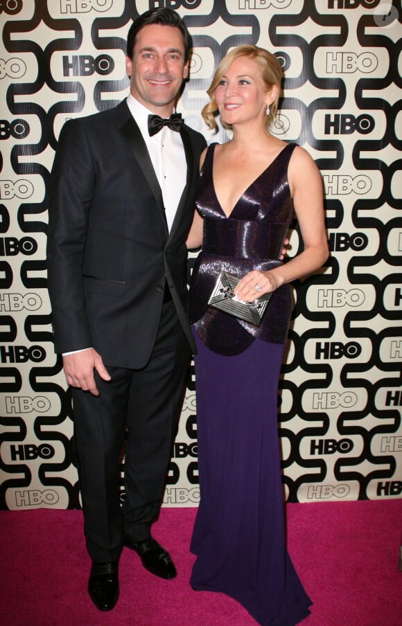Jon Hamm et Jennifer Westfeldt à la soirée HBO Golden Globe Awards After Party au Beverly Hilton Hôtel de Los Angeles, le 13 janvier 2013.