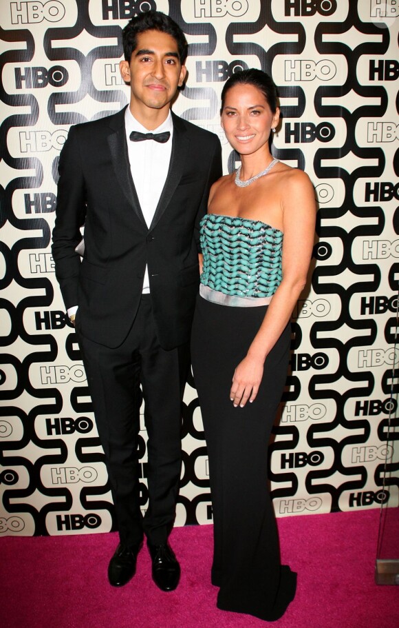 Dev Patal et Olivia Munn à la soirée HBO Golden Globe Awards After Party au Beverly Hilton Hôtel de Los Angeles, le 13 janvier 2013.