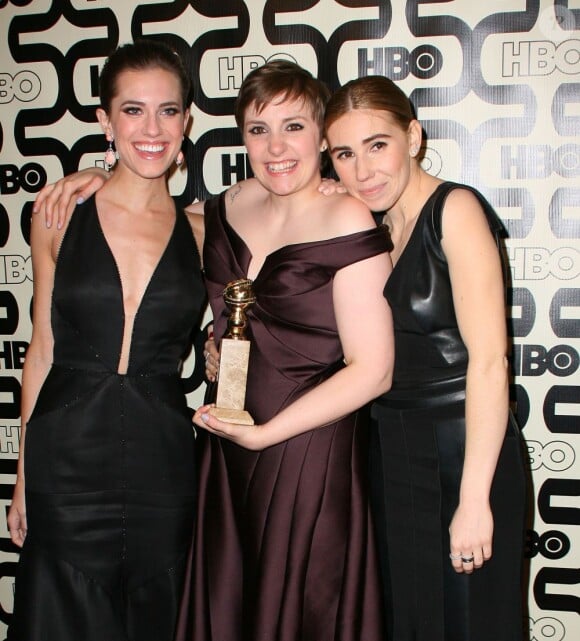 Lena Dunham, Allison Williams, Zosia Mamet à la soirée HBO Golden Globe Awards After Party au Beverly Hilton Hôtel de Los Angeles, le 13 janvier 2013.