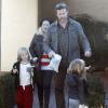 Exclu : Tori Spelling et son mari Dean McDermott emmènent leurs enfants Stella et Liam chez le dentiste à Los Angeles, le 14 janvier 2013.