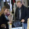 Kevin Costner débarque à Paris avec sa femme Christine Baumgartner et leurs enfants Grace Avery, Hayes et Cayden, à l'aeroport Charles-de-Gaulle, le 15 janvier 2013.