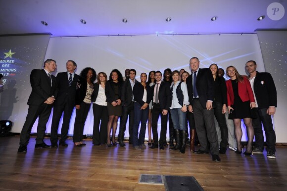 Les sportifs mis à l'honneur lors de la soirée des champions du Comité National Olympique et Sportif Français le 17 janvier à Paris au siège du CNOSF