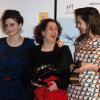 Noémie Lvovsky, Judith Chemla et Julia Faure fêtent leurs récompenses à la cérémonie des Lumières 2013 à la Gaïté Lyrique, Paris, le 18 janvier 2013.