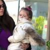 Oksana Grigorieva est allée chercher sa fille Lucia, 3 ans - dont le père est Mel Gibson - à son cours de danse classique le 19 janvier 2013 à Sherman Oaks en Californie