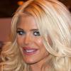 Victoria Silvstedt présente Very Victoria Silvstedt, nom de sa collection de lingerie élaborée avec la marque Marie Meili, lors du Salon international de la Lingerie. Paris, le 20 janvier 2013.