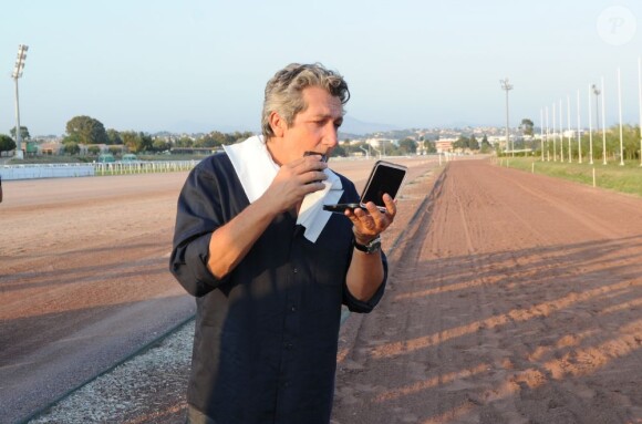 Exclusif - Alain Chabat sur le tournage du film Turf en septembre 2011