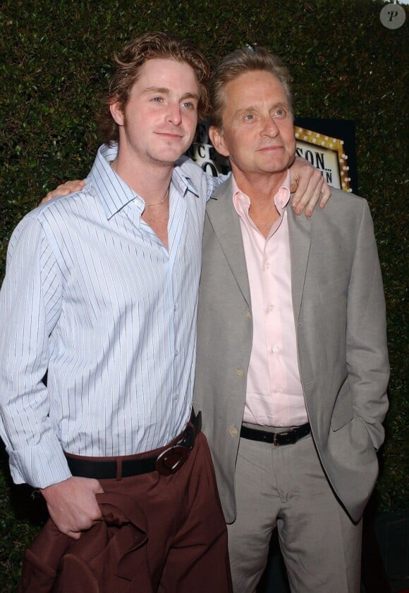 Michael Douglas et son fils Cameron Douglas le 14 juillet 2005