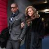 Beyoncé et son mari Jay-Z lors de la cérémonie d'investiture de Barack Obama le 21 janvier 2013 à Washington