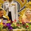 Dîner d'Etat donné le 21 janvier 2013 par le sultan de Brunei en l'honneur de la reine Beatrix des Pays-Bas, du prince Willem-Alexander et de la princesse Maxima.