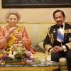 Dîner d'Etat donné le 21 janvier 2013 par le sultan de Brunei en l'honneur de la reine Beatrix des Pays-Bas, du prince Willem-Alexander et de la princesse Maxima.