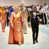 Dîner d'Etat donné le 21 janvier 2013 par le sultan de Brunei en l'honneur de la reine Beatrix des Pays-Bas, du prince Willem-Alexander et de la princesse Maxima.