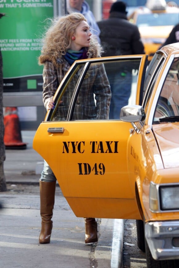 AnnaSophia Robb sur le tournage de la serie The Carrie Diaries à New York, le 22 janvier 2013.