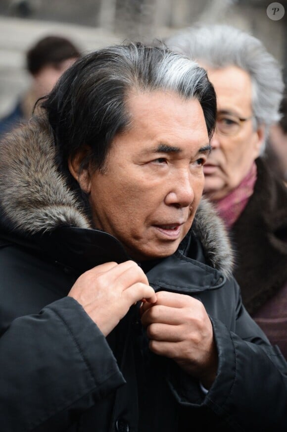 Kenzo Takada lors des obsèques d'Andrée Putman en l'Eglise Saint-Germain-des-Prés, le 23 janvier 2013.