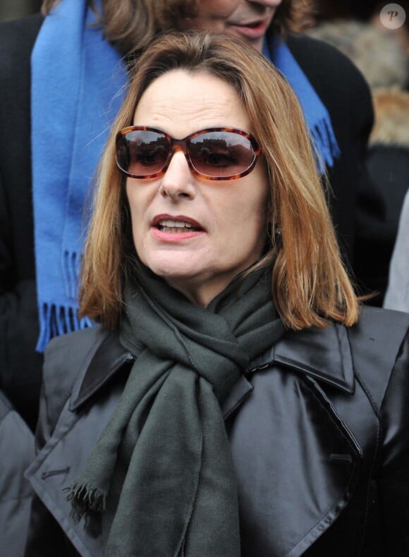 Olivia Putman lors des obsèques de sa mère Andrée Putman en l'Eglise Saint-Germain-des-Prés, le 23 janvier 2013.