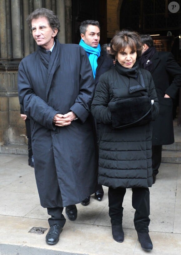 Jack Lang et sa femme Monique lors des obsèques d'Andrée Putman en l'Eglise Saint-Germain-des-Prés, le 23 janvier 2013.