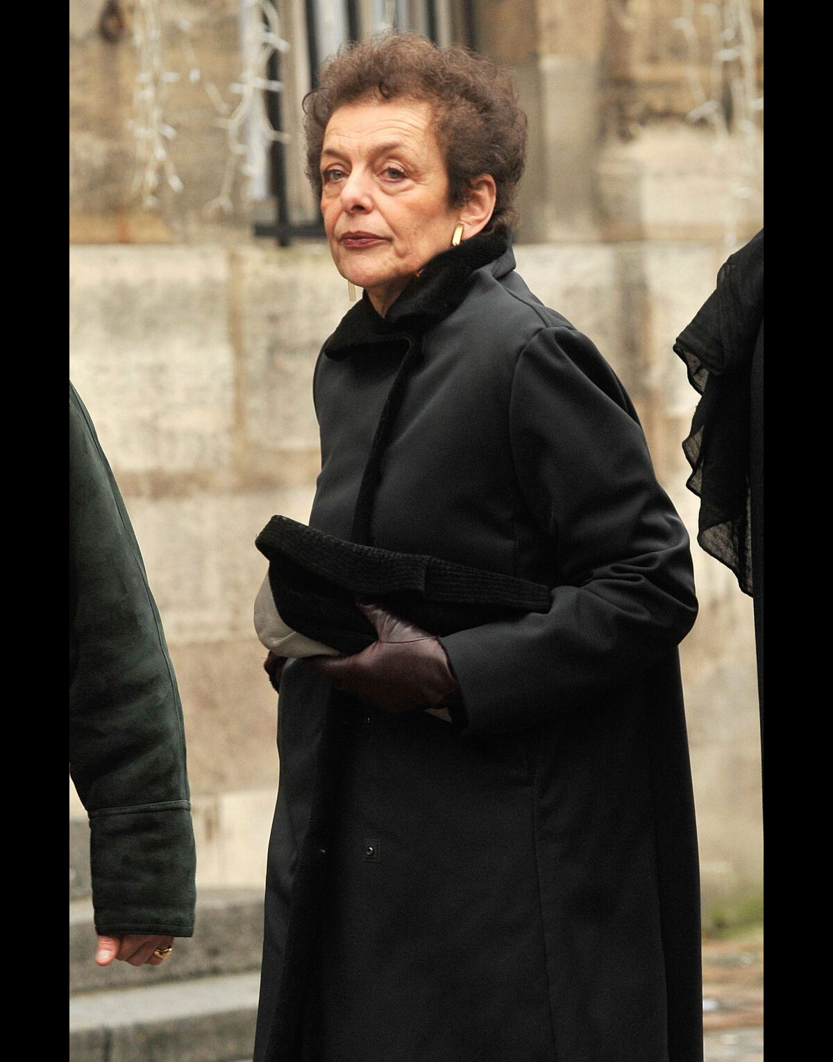 Photo Lyne CohenSolal lors des obsèques d'Andrée Putman en l'Eglise