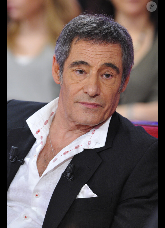 Gerard Lanvin à l'enregistrement de l'émission Vivement Dimanche, à paris, le 23 janvier 2013.