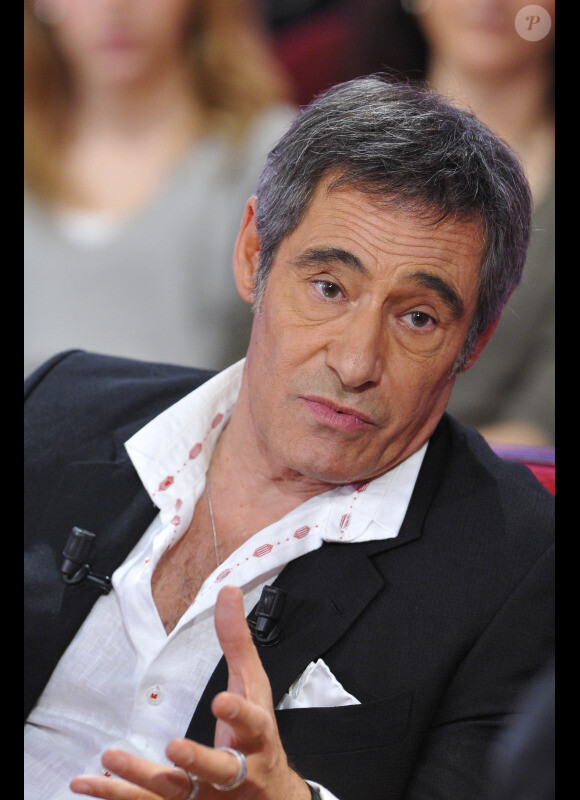 Gerard Lanvin à l'enregistrement de l'émission Vivement Dimanche, à paris, le 23 janvier 2013.