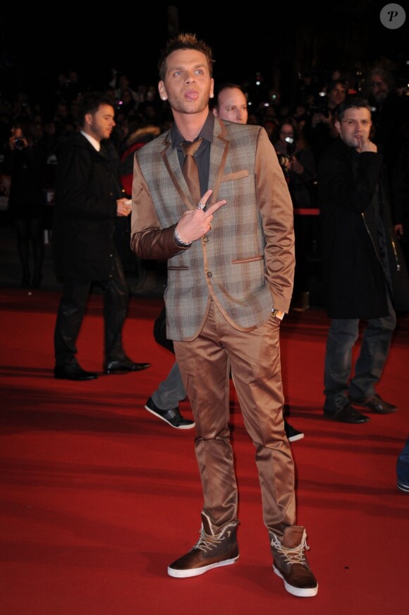 Keen'V sur le tapis rouge des NRJ Music Awards à Cannes, le 26 janvier 2013