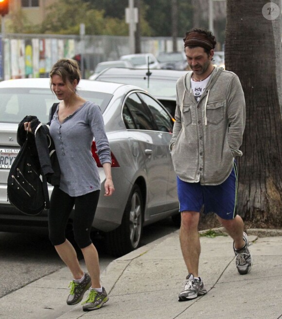 Renée Zellweger accompagnée de son petit ami Doyle Bramhall à Los Angeles le 26 janvier 2013.