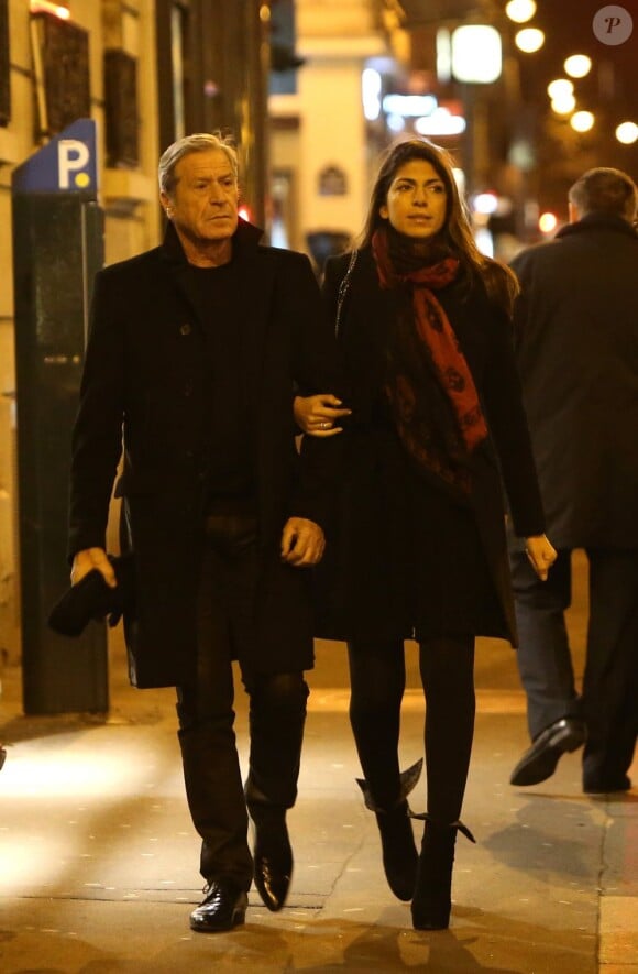 Jean-Claude Darmon et sa compagne Hoda Roche lors de l'anniversaire de Nicolas Sarkozy le 28 janvier 2013 au restaurant Giulio Rebellato à Paris