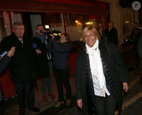Patrick et Isabelle Balkany lors de l'anniversaire de Nicolas Sarkozy le 28 janvier 2013 au restaurant Giulio Rebellato à Paris