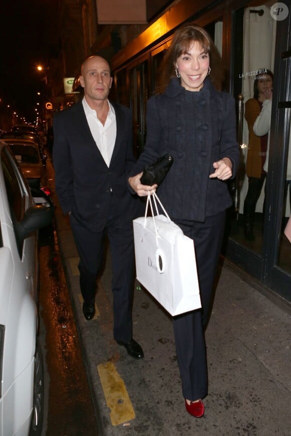 Mathilde Meyer et son mari Antoine lors de l'anniversaire de Nicolas Sarkozy le 28 janvier 2013 au restaurant Giulio Rebellato à Paris