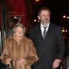 Andrée et Guillaume Sarkozy lors de l'anniversaire de Nicolas Sarkozy le 28 janvier 2013 au restaurant Giulio Rebellato à Paris
