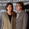 Francois Cluzet et sa femme Narjiss lors des Rencontres Internationales du Cinéma de Patrimoine et du prix Henri Langlois à Vincennes le 28 janvier 2013