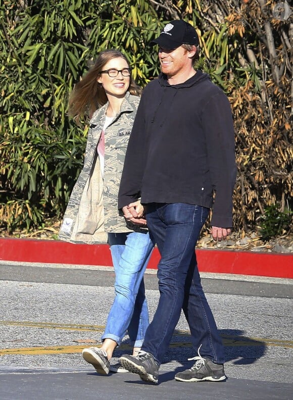 Michael C. Hall et Morgan Macgregor dans le quartier de West Hollywood, à Los Angeles, le 26 janvier 2013.