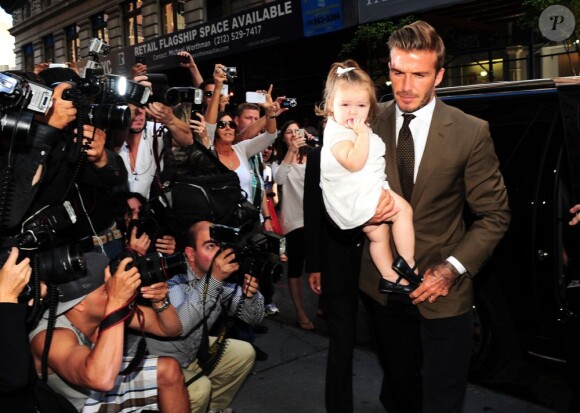 David Beckham et sa fille Harper au restaurant Balthazar à SoHo à New York le 9 septembre 2012