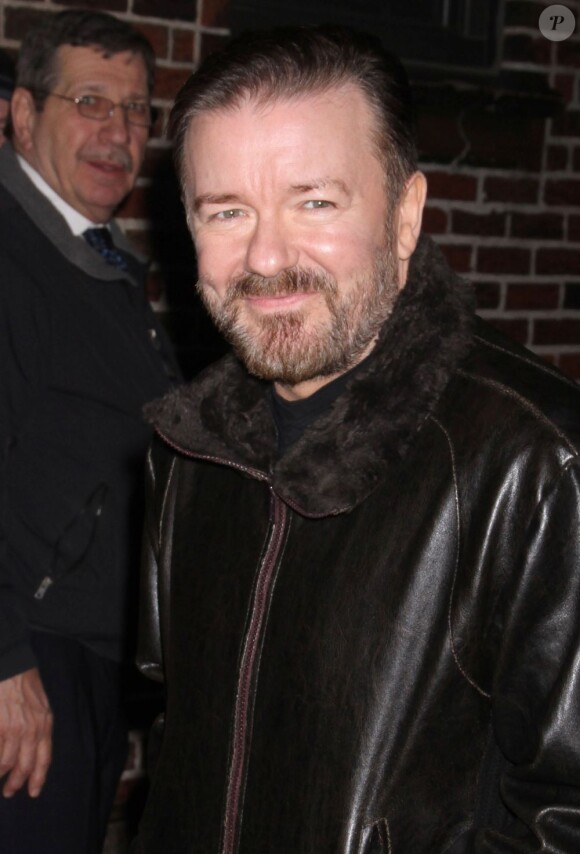 Ricky Gervais, le créateur de la série The Office, à New York, le 17 janvier 2012.
