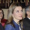 La princesse Letizia d'Espagne assiste à l'ouverture du forum sur les maladies rares au Centre Polivalent Carlos Mir à Minorque. Le 1er février 2013.