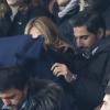 Cécile de Ménibus et Ary Abittan lors du match entre le Paris Saint-Germain et Toulouse le 23 janvier 2013 à Paris