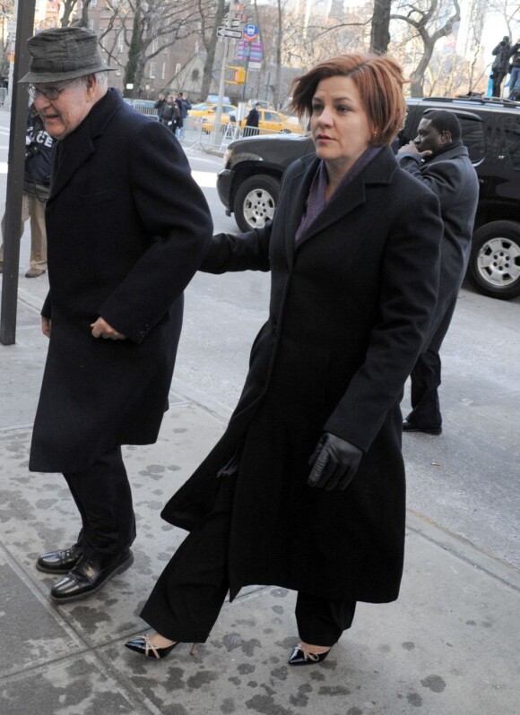 La porte-parole du conseil municipal Christine Quinn a assisté aux obsèques d'Ed Koch, l'ancien maire de New York, qui ont eu lieu hier, lundi 4 février 2013.