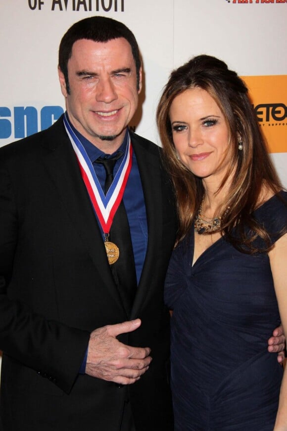 John Travolta et Kelly Preston à la 10e cérémonie annuelle Living Legends of Aviation Awards à Beverly Hills, le 18 janvier 2013.