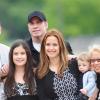 John Travolta et Kelly Preston avec leur fille Ella et leur fils Benjamin à Paris, le 19 juin 2011.