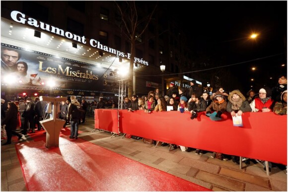 L'avant-première du film Les Misérables à Paris sur les Champs-Elysées le 6 février 2013