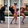 Mario Lopez a posté des photos de lui à moitié nu dans les rues de Los Angeles, mercredi 5 février 2013.