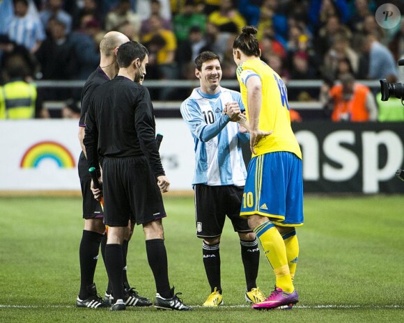 La Suède de Zlatan Ibrahimovic s'est inclinée face à l'Argentine de Lionel Messi, le 6 février 2013 à la Friends Arena de Stockholm, en match amical.