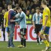 La Suède de Zlatan Ibrahimovic s'est inclinée face à l'Argentine de Lionel Messi, le 6 février 2013 à la Friends Arena de Stockholm, en match amical.
