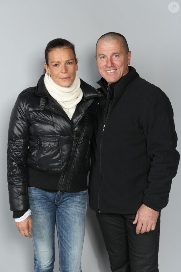 Stéphanie de Monaco et Pascal Olmeta, le 9 février à Monaco pour le Show Beach Soccer.