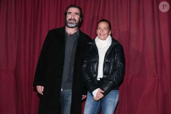 Eric Cantona et Stéphanie de Monaco, le 9 février à Monaco pour le Show Beach Soccer.