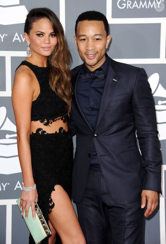Le mannequin Christine Teigen et John Legend lors des 55e Grammy Awards au Staples Center. Los Angeles, le 10 février 2013.